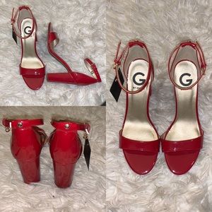 NWT GUESS Red Open Toe Heels